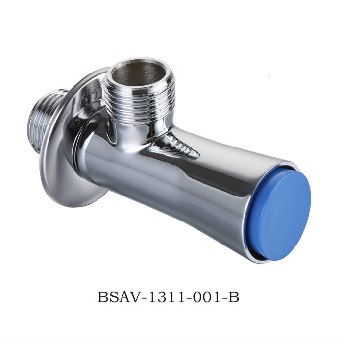 1311 Long body press angle valve blue button